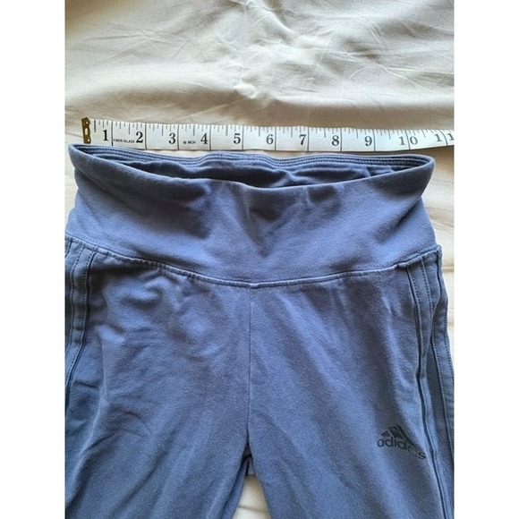 Adidas Originals 3stripes Leggings Girls SzM Blue Running Pants Athletic Stretch - Picture 8 of 13